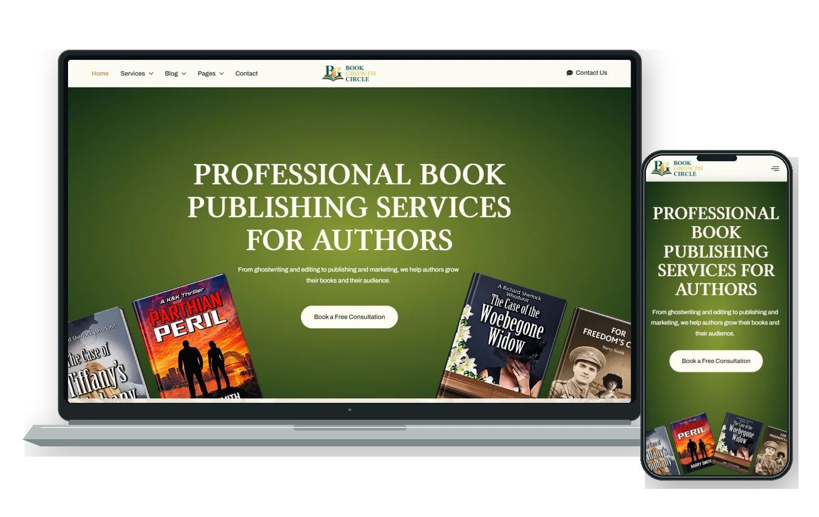 Book Growth Circle – Premium WordPress Website for Authors by RaihanWP
