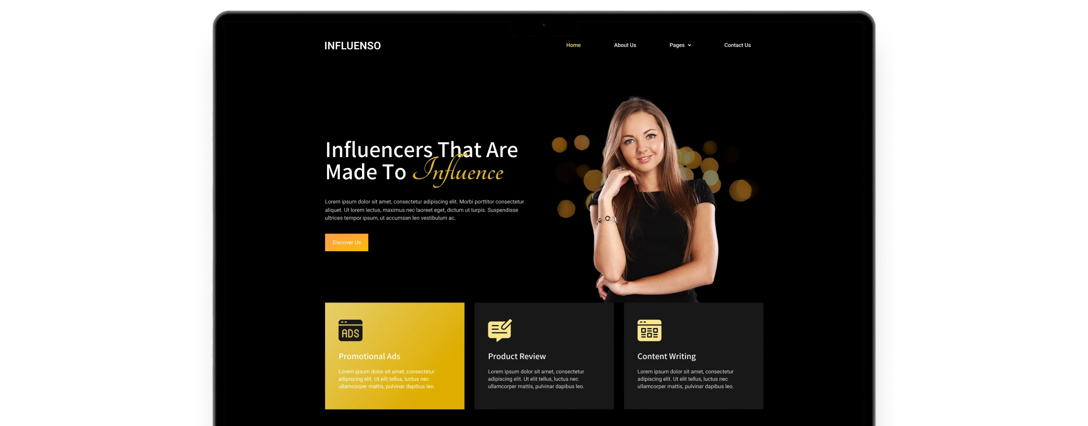 Influenso – Classic Portfolio Website for Influencer Personal Branding 1