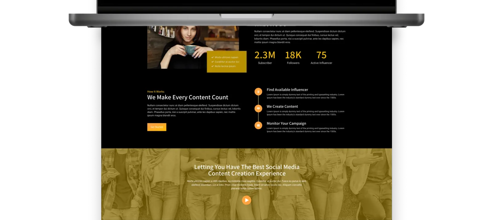 Influenso – Classic Portfolio Website for Influencer Personal Branding 2