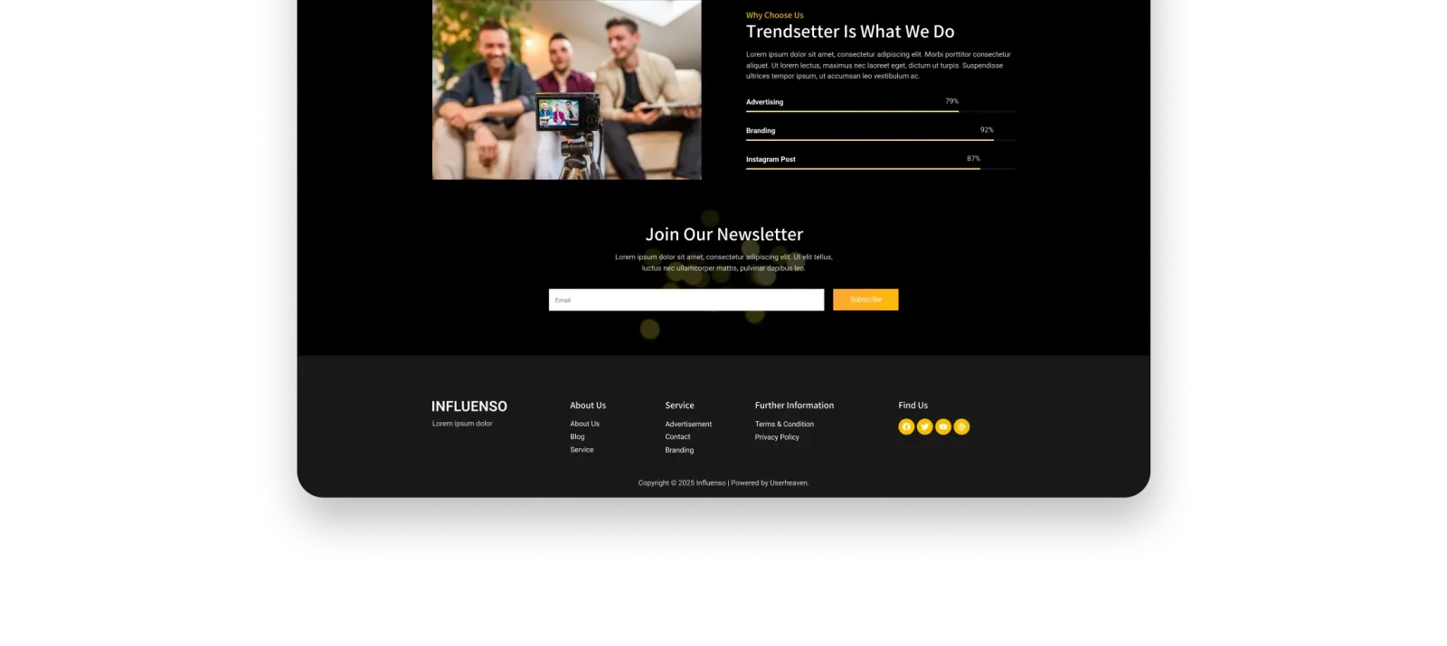 Influenso – Classic Portfolio Website for Influencer Personal Branding 4