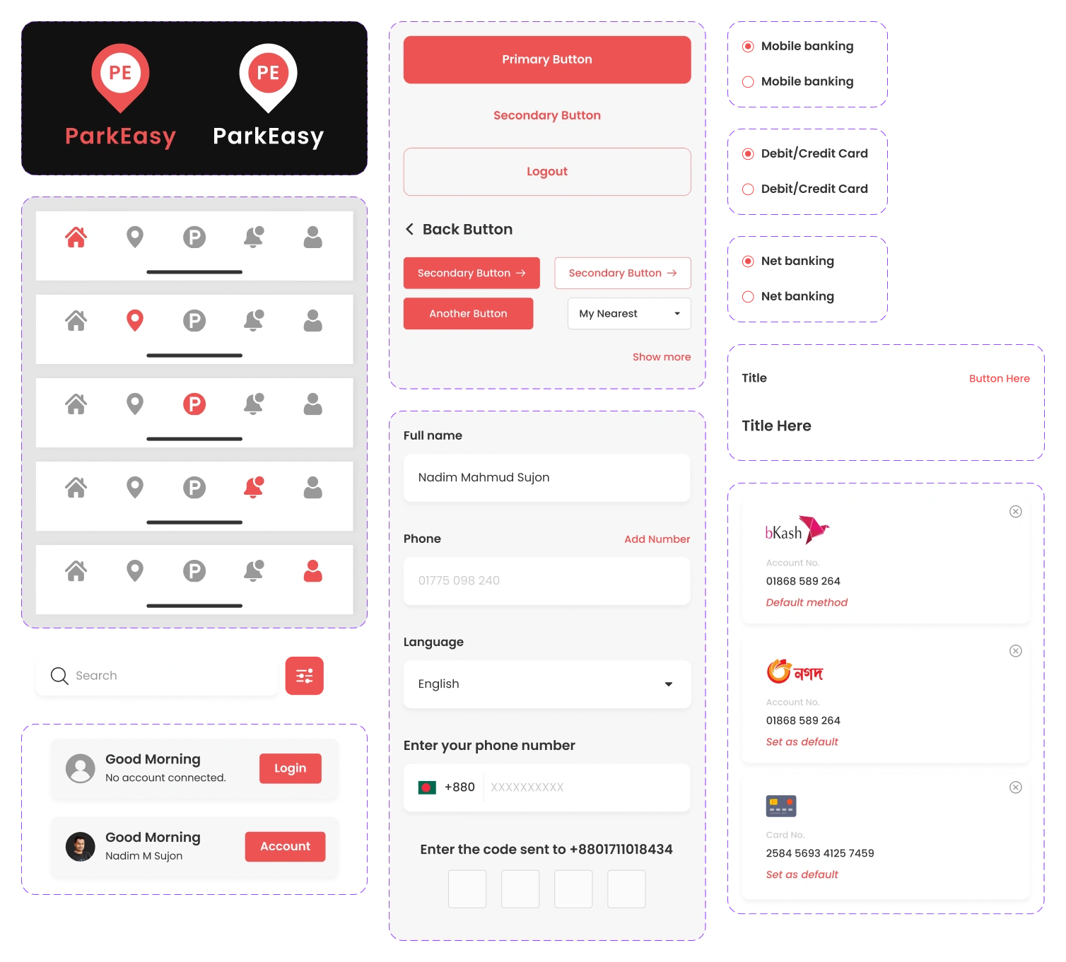 ParkEasy – Vehicle Parking Mobile App UI/UX Design 1