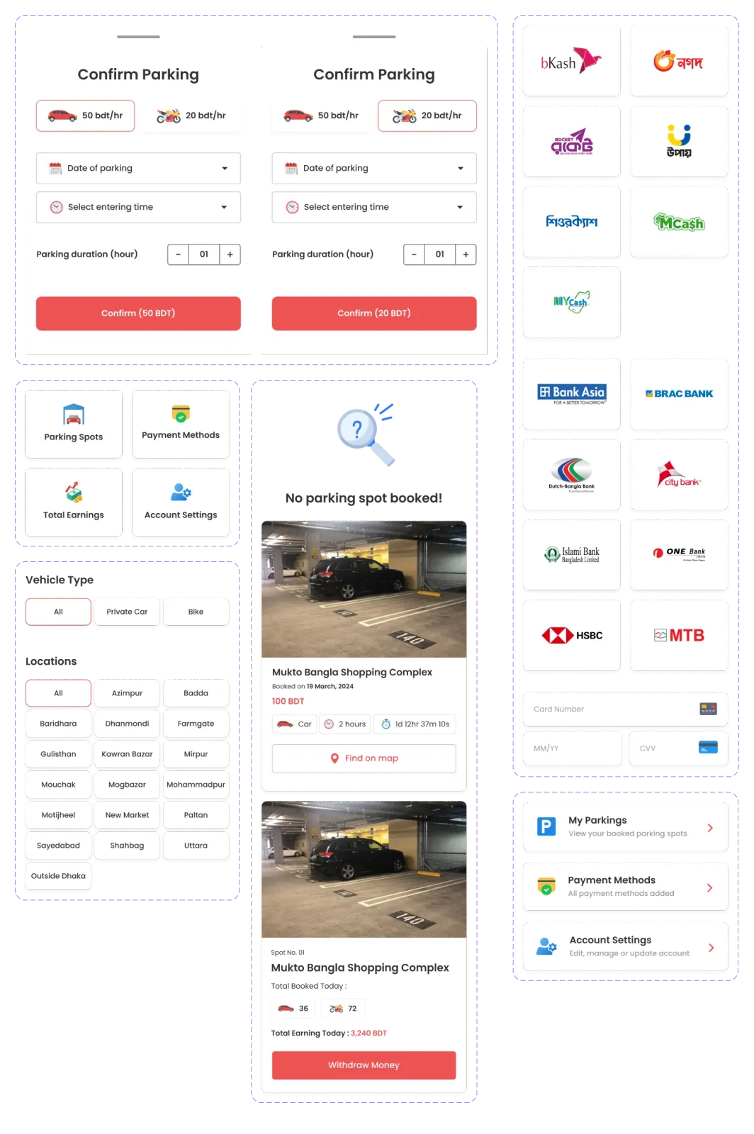 ParkEasy – Vehicle Parking Mobile App UI/UX Design 3