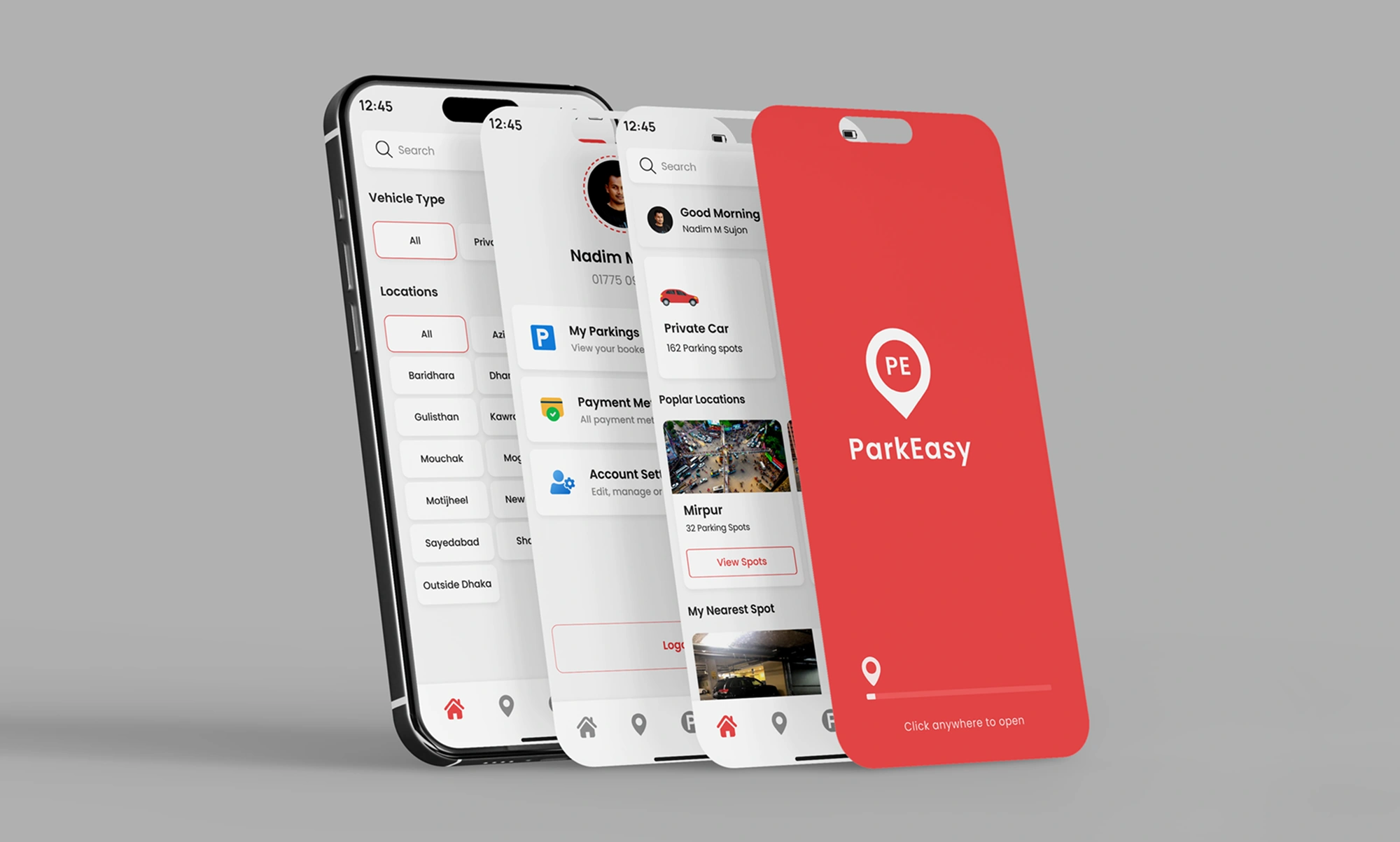 ParkEasy app display