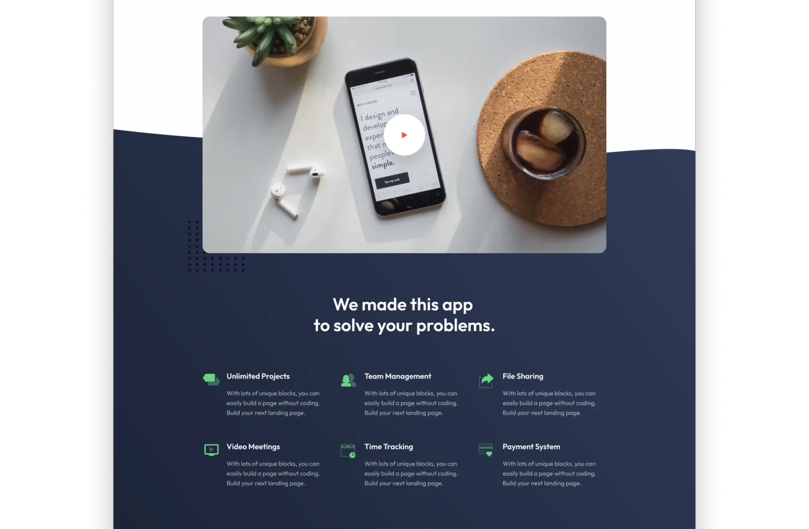 Remoteam – Landing Page for Team Collaboration App 3