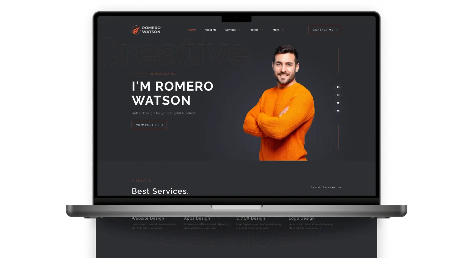 Romero – Responsive Portfolio Website for Digital Product Designer 1