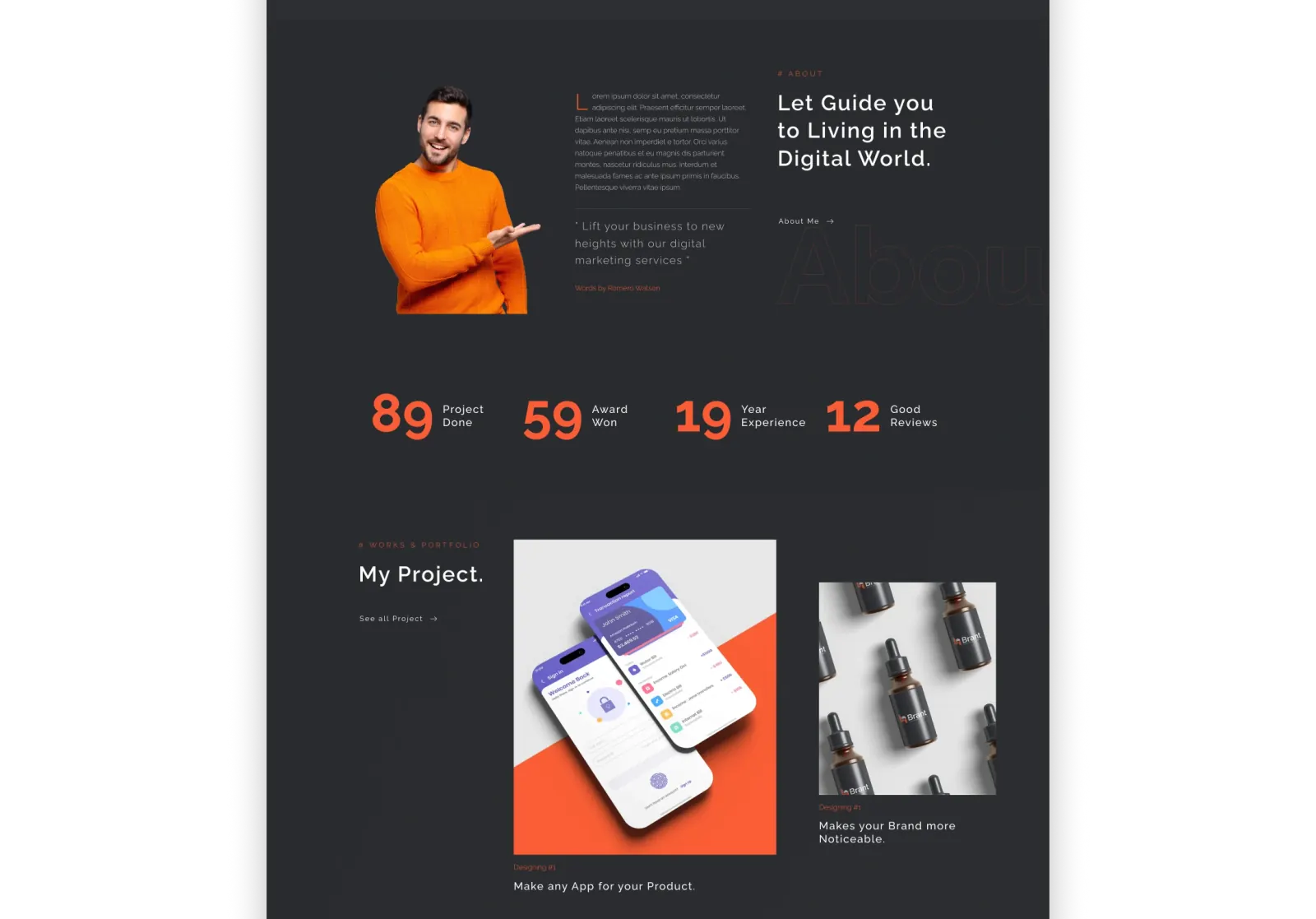 Romero – Responsive Portfolio Website for Digital Product Designer 2